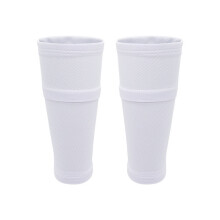 Soccer Shin Guard Sleeves Leg Sock Pair for Practice Wear and Ball Play White M