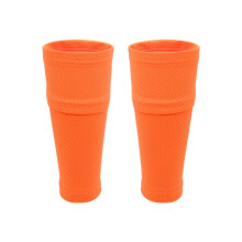 Breathable Calf Sleeves Shin Guard Holder Pair for Soccer Practice Training Orange M