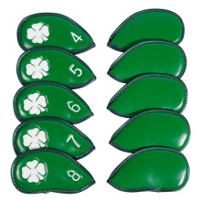 10Pcs Waterproofs Headcover Golfs Iron Club Head Cover Rod Head Protective Cases Green