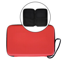 Hard Table Tennis Bag Pingpong Paddle Bag Waterproof Handbag Holds 2 Rackets Red