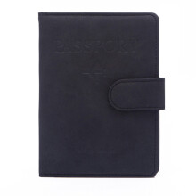 Passport Holder PU Leather Passport Holder Cover Wallet Case Organizer for Cards Black