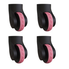 4pcs Silicone Protector Cover for Luggage Wheel Luggage Spinner Wheel Cover Pink
