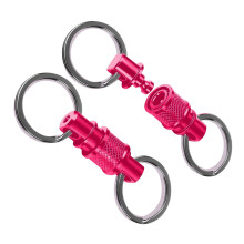 Daily Carry Key Clip Set in Aluminum with Swivel Link, 2 Pack Red