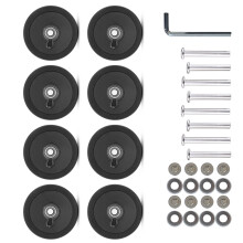 8Pcs Luggage Replacement Wheels 55mm Black Rubber Double Suitcase Wheels Repairs