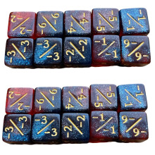 20PCS/Set Kids Math Toy Add Subtract Calculate Dices Toy for Brain Dark blue orange