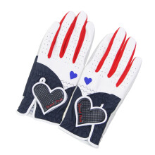 1 Pair Women Golf Gloves PU Leather Left or Right Handed Almost Weather Grip 22 yards