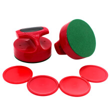 94mm Air Hockey Pusher with 4 Pucks Home Standard Air Hockey Paddle and Pucks Red