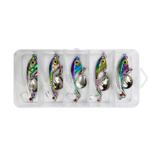 5Pcs Fishing Spoons Lures Metal Hook Baits Trout Casting Spinner Baits Set Colorful 7g