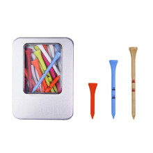 1 Box Multicoloured Golf Tees Wood Golf Tees with Storage Case 42/70/83mm
