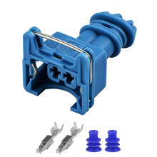 Engine Bay Fuel Plug Kit with 2 Pin Socket Parts for Repair Use 282189-1 Blue