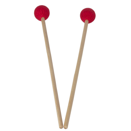 Wooden Handle Wool Ball Drumstick Marimba Mallet Percussion Musical Instruments Red