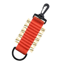 Self Adhesive Golfing Tees Storage Holder with 10 Golf Tees Holes and Belt Clip Red