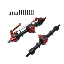 Metal Axles Set Front and Rear with Steel Teeth for Toy Car Enthusiasts Black