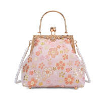 Fashionable Shell Shape Women's Evening Purse With Detachable Shoulder Chain Pink