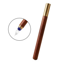 Wood Crafted Glass Nip Dip Pen for Delicate Drawing Sketching Creative Writing Blue