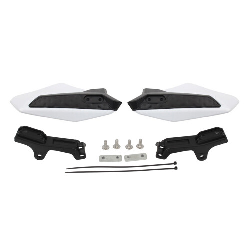 Bolt-on Handguard Kit for Electric Motorcycle Handlebar Coverage White