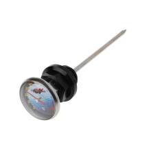 Dipstick Oil Temperature Gauge Fuel for Tank Cap Plug Temp Fits 125cc Dirt Pit B Black