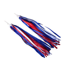 1 Pair Ribbon Easy Attach To Handlebar, Rainbow Bike Streamers For Girls Blue and white