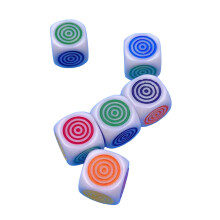 6Pcs Colorful Rounds Corner 16mm Dices Cubes with Round Striped Dots for Party