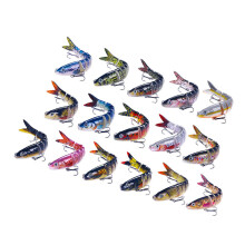 Fishing Baits Wobblers Muti-Section Jointed Casting Lures Treble Complete set of 16 p