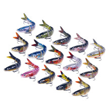 Fishing Baits Wobblers Muti-Section Jointed Casting Lures Treble Complete set of 15 p