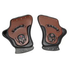 Bike Side Cover Accent with Skull Detail and Stitched Trim Detail Brown Type B
