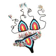 Women Swim Wear Set String Top and Side Adjustable Bottom M