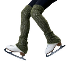 Ice-Hour Lower Leg Warmers Leg Sleeves with a Tall Profile and Flexible Ribbing Green
