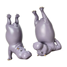 Hippo Bookends Decorative Bookends for Shelf Decors Resin Hippo Statues Gift C