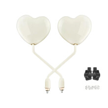 Upgrades Heart-Shaped Curved Side Mirror Pair for Electric Bike Trips Daily Beige not bow