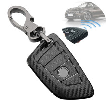 Carbon Fiber for Key for Case Keychain Bag Portable for Smart Four-button blade + buckle