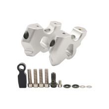 Motorcycle Bar Risers Kit, 38 Mm Raise 27 Mm Setback Silver