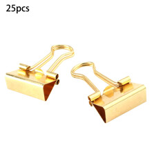 19 mm Metal Binder Clips Gold Sealing Clip for Cards Papers Documents 25 Pack