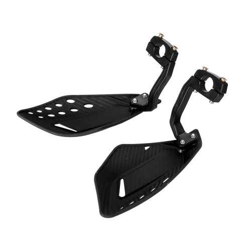 Motorcycle Handguard Set with Vented Panels and Mounting Kit Black