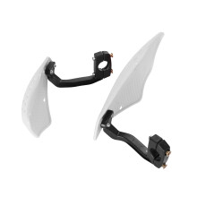 Motorcycle Brush Guard Style Set with Clamp On Handlebar Arms White