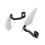 Motorcycle Brush Guard Style Set with Clamp On Handlebar Arms White 1