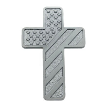 Eye Catching 3D Crosspiece Design Auto Sticker Firm Alloy Crosspiece Emblems Decors Silver