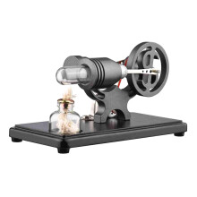 Metal Stirling Black with Wood Base LED Lights Easy Start Educational Tool