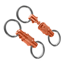 Swivel Bag Clip Set for Keys with Aluminum Connector, 2 Pack Orange