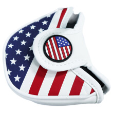 PU Leather Golf Iron Headcover Flags Pattern Golf Club Head Cover Single large semicir