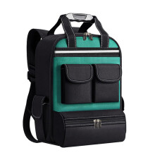 Tool Storage Backpack with Top Handle for Repair and Maintenance Green