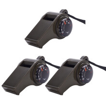 3pcs Loud Safety Whistle with Compass, Thermometer Emergencies Survival Whistle