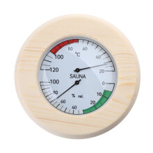 Solid Pine Wood Hygrothermograph Accurate Measure Temperature & Humidity Gauge