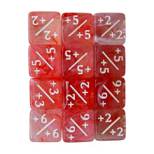 Visible Dices Cubes Set, 16mm Acrylic Dices for Rule Practice and Teaching Red and white