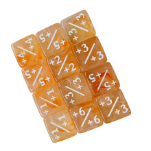 Positive Negative Dices Cubes, 16mm Acrylic Dices for Classroom Practice Use Orang3 white