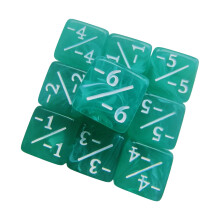 Shared Round 16mm Acrylic Dices Cubes Set for Quick Reading and Teaching Green and white