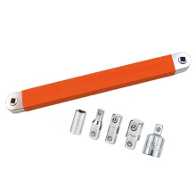Long Reach Ratchet Extension Wrench Ratchet Wrench Set for Tight Repair Access Orange