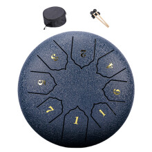 6Inch 8 Tone Handpan Drum with Drumsticks & Bag, Percussions Instrument for Yoga Deep Blue