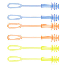 Swim Practice Earplugs with Cord, 3 Pairs for Lap Swim Class Use Blue o yellow