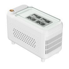 Small Ice Maker Machine for Camping Tables, Travel Stops and Drinks 8 ice trays White